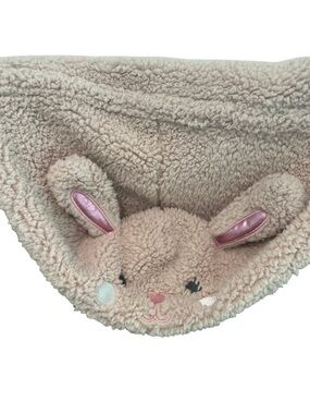 Cozy Blush Pink Sherpa Hooded Wrap Blanket | Animal Ears